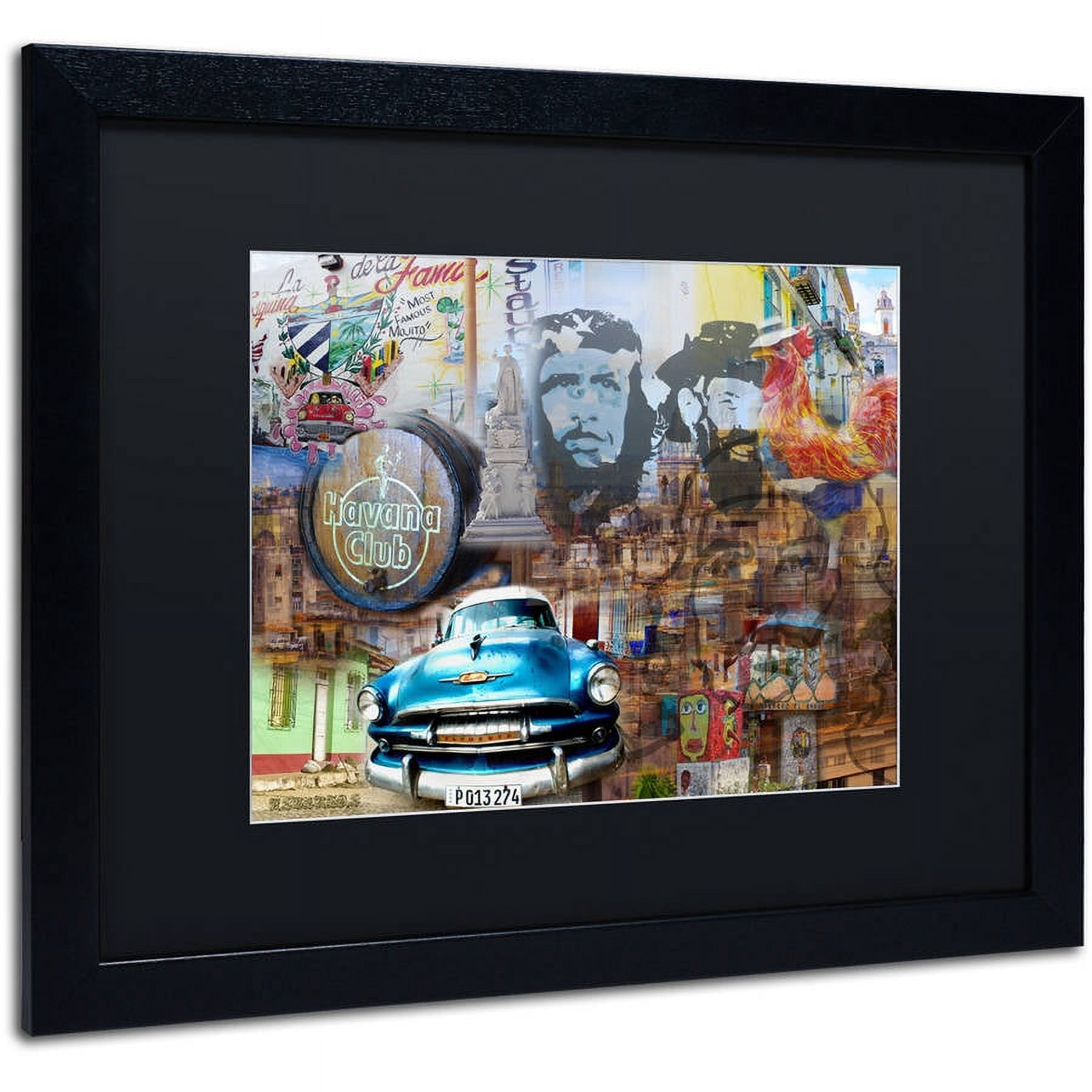 Trademark Fine Art "Havana Club II" Canvas Art by Alberto Lopez, Black Matte, Black Frame