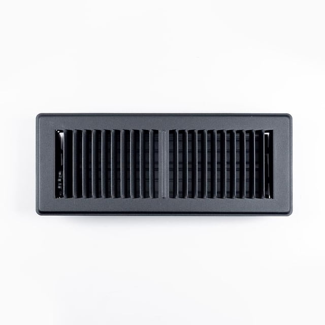 Registro de suelo RectorSeal Tru Aire, 10 cm x 30 cm, 2 vías, acero negro