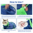 thumbnail image 3 of Breathable Mesh Anti Scratch Adjustable Cat Net Bag for Bathing，Cat Grooming Bag for Nail Trimming - Polyester Soft Cat Washing Bag (Blue-Green), 3 of 7