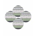 thumbnail image 7 of 15 Inch Round Placemats Set of 4, Green Stripes Abstract Non Slip Heat Insulation PP Table Mats, Geometric Spring Flowers Rustic Washable Place Mats for Kitchen Dining Party Table Decor, 7 of 7