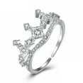thumbnail image 6 of HeartsAndYou 2ct Princess Cut Moissanite Engagement Ring for Women 18k White Gold over Silver Unique Crown Design, 6 of 9