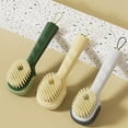 thumbnail image 1 of Cerdas blandas para cepillo de zapato de mango largo | Cepillo de plástico para limpiar zapatos, colada, sofá | Suave con las telas, agarre antideslizante, cabeza extraíble | Blanco Verde Amarillo, 1 of 6