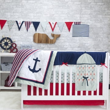 red crib set
