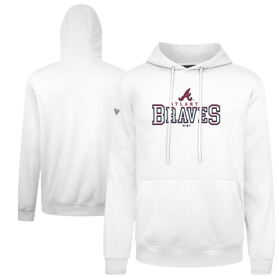 Men's Levelwear  White Atlanta Braves Podium Journey Hoodie