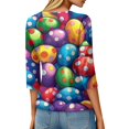 thumbnail image 5 of HAVUITYY Women's Easter Bunny Print Top – 3/4 Sleeve Crew Neck Cotton Pullover for Spring, Cute Casual Wear & Holiday Gift, 5 of 5