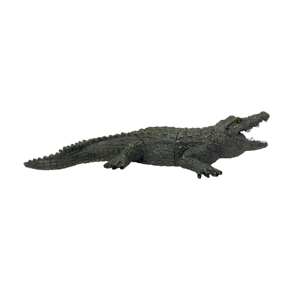 Mini Animal Adventure Replicas - Alligator from Deluxebase. Realistic Small Plastic Animal Figurine. Educational Wildlife Model Reptile Toy for Kids.