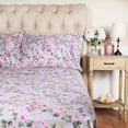 thumbnail image 5 of Superior Cotton Sheet Set Vintage Floral Bedding Bohemian, Silver, Twin XL, 5 of 8