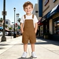 thumbnail image 6 of Landzoo Kids Girls Shorts Solid Color Elastic Waist With Pockets Summer Quick Dry Girls Overalls Shorts Size 12-13 Years Coffee, 6 of 9
