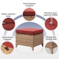 thumbnail image 6 of Opohoro Outdoor Patio Ottomans Set of 2 with Cushions, Rattan Footrest Footstool for Garden, Balcony, Poolside, 6 of 8