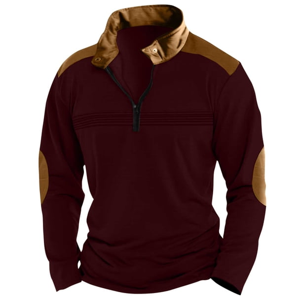 Sudadera sin capucha para hombre, informal, de color liso, con tejido sin capucha, para mantener el calor, con capucha, de manga larga, de poliéster