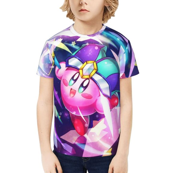 Kirby Kids T-Shirt 3d Printed Graphic T-Shirts Boys And Girls Short Sleeve Shirts For Youth Kids X-Small