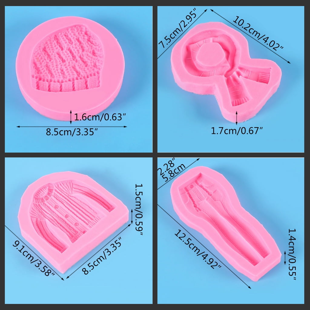 Silicone Fondant Mold DIY Handmade Soap Making Supplies Sweater Jeans Hat Cake Decorating Family Candle Molds Flexible