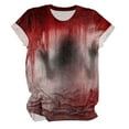 thumbnail image 5 of TTUHYWXI Women's Halloween Bloody Shirts Suitable Halloween Printing Short Sleeve Funny Casual Costumes Trendy Humor Tops (Black, M), 5 of 5