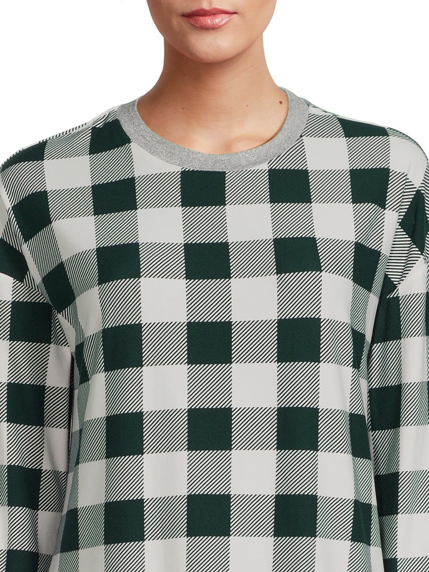 Jolly Jammies Women’s Holiday Green Plaid Matching Family Pajamas Sleepwear Set, 2-Piece, Sizes S-3X