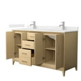 thumbnail image 2 of Janna 60" White Oak Double Vanity Carrara Cultured Marble Top & Nickel Trim, 2 of 5