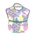 thumbnail image 2 of Bingfone Mess-Proof Baby Bib - Waterproof Bib For Baby Boy Or Girl With Food Catcher Pocket, Unisex-Sea Turtles, 2 of 8