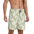 thumbnail image 2 of Bixox Men's Rose Darkseagreen printed lightweight casual shorts, soft sleep shorts with pockets., 2 of 7