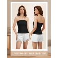 thumbnail image 2 of Strapless Tube Tops for Women Backless Going Out Bandeau Top Sexy Trendy Off Shoulder Side Split Summer Bustier Tops, 2 of 6