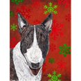 thumbnail image 1 of Caroline's Treasures SC9589CHF Bull Terrier Drapeau de Noël en Toile Flocon de Neige Rouge Taille Maison, 1 of 4