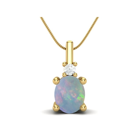 5x4mm Oval Opal 925 Sterling Silver Gold Vermeil Solitaire Women Valentines Day Gifts Necklace