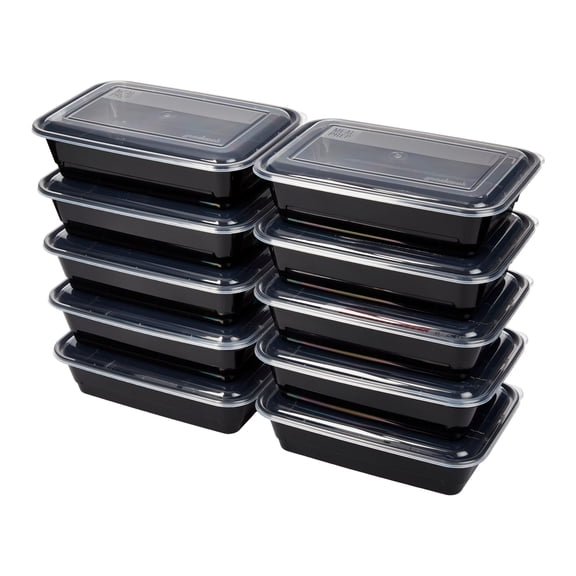 GoodCook Single Compartment Meal Prep Container, 10 Units, Rectangle