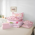 thumbnail image 6 of Castle Fairy Girls Pink Butterfly 7pcs Bedding Comforter Set,Chic Flower Queen Bedding Sets Super Cozy,Love Heart Print Queen Sheet Sets,Luxury Bedroom Decor, 6 of 8