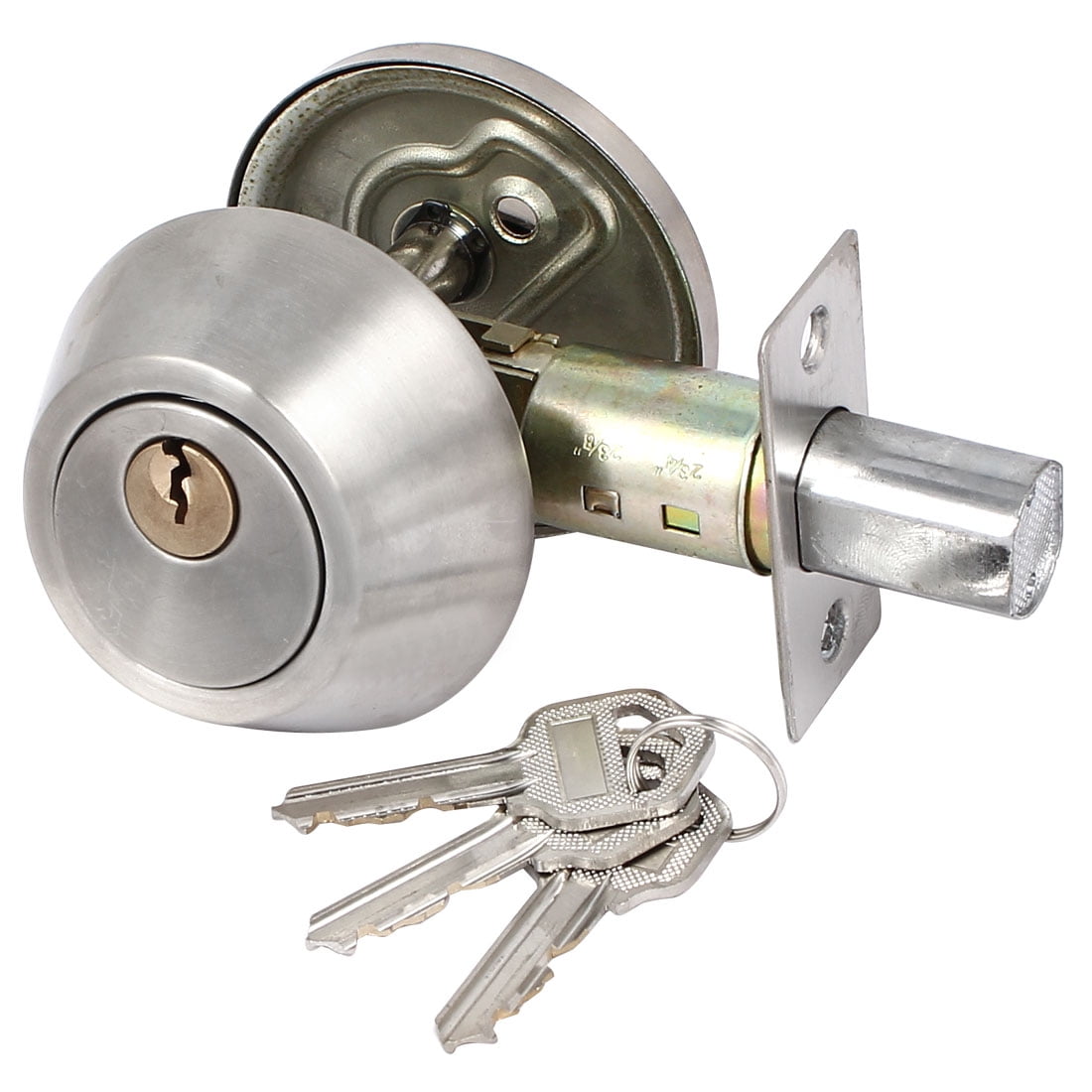 Bathroom Bedroom Stainless Steel Single Cylinder Deadbolt Door Lock w/3 Keys