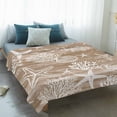 thumbnail image 4 of Brown Coastal Blanket Soft Cozy Warm Throw Blanket for Couch, Plush Fuzzy Flannel Fleece Blankets for Sofa, Summer Beach Nautical Starfish Coral Vintage Bed Blankets Gifts for Men, 50"x60", 4 of 9