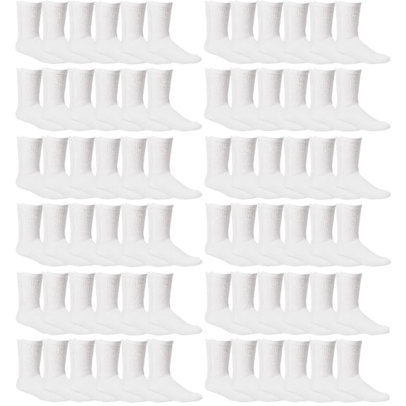 Yacht & Smith Children & Kids Wholesale Bulk Sports Crew, Athletic Case Pack Socks, by SOCKS'NBULK (120 Pairs White, Kids 6-8 (Shoe size 4-7.5))