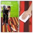 thumbnail image 3 of HIWEAVER 9' x 12' Orange/Yellow Outdoor Rug PP Plastic Straw Woven Waterproof Patio Rug with Border Portable Outside Carpet for Balcony Deck Picnic Garden Decor, 3 of 7