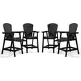 thumbnail image 2 of Set of 2  Tall Adirondack Chairs with Removable Double Connecting Trays -  HDPE Material with Wood Grain Texture, Weather Resistant for Outdoor Use - Black, 2 of 7