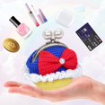 thumbnail image 4 of Handmade Crochet Craft Knitted Storage Bag Cute Pricess Kisslock Wallet Handwoven Cotton Bags Coin Change Purse Pouch-Nice Gift for Adults Women, 4 of 4