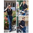 thumbnail image 4 of Zeagoo Women Work Shirts Button Down Three Quarter Sleeve Short Sleeve Office Blouses for Women, 4 of 7