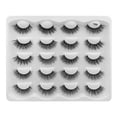 thumbnail image 1 of Pestañas hechas a mano 10 pares de pestañas postizas de pelo de visón de imitación 3D naturales largas, 1 of 6