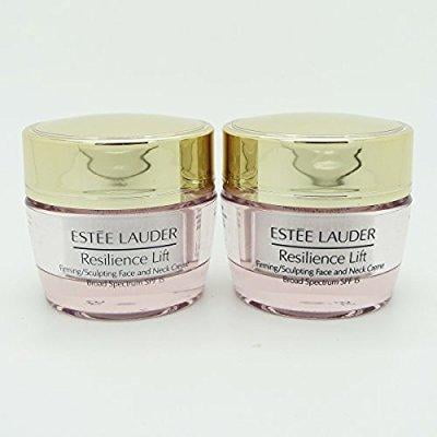 lot 2 x estee lauder resilience lift firming/sculpting face & neck creme, 0.5 oz