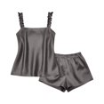 thumbnail image 3 of Womens Pajamas Set 2 Piece Ruffle Pj Soft Tank Top and Shorts Sleepwear Set Bridal Pajama for Women Set, 3 of 7