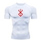 thumbnail image 4 of Camiseta de verano para correr para hombre, camiseta de compresión de manga corta, camiseta deportiva para gimnasio, ropa deportiva transpirable de secado rápido blanca y negra para MMA, 4 of 5