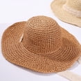 thumbnail image 3 of Cheers.US Womens Straw Sun Hats Wide Brim Foldable Beach Hats UV UPF 50+ Summer Sun Travel Hat for Women, 3 of 6