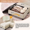 thumbnail image 5 of 116" U Shaped Couch Modular Sectional Sofa with 2 Storage Ottomans & 1 Storage Console,USB Charging Ports & 2 Cup Holders & 2 Throw Pillows,Modern Linen 4 Seater Sofa for Living Room,Apartment,Office, 5 of 11