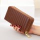 thumbnail image 1 of Cartera de mujer larga con doble cremallera, bolso de mano de gran capacidad, bolso de mujer de charol para teléfono móvil, 1 of 4