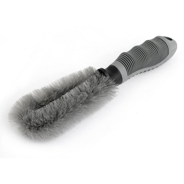 Gray Bristle Plastic Handle Truck Car Wheel Spoke Tire Brush Cleaner
