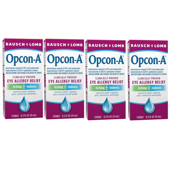 Bausch & Lomb Opcon-A Eye Drops 0.50 oz (Pack of 4)