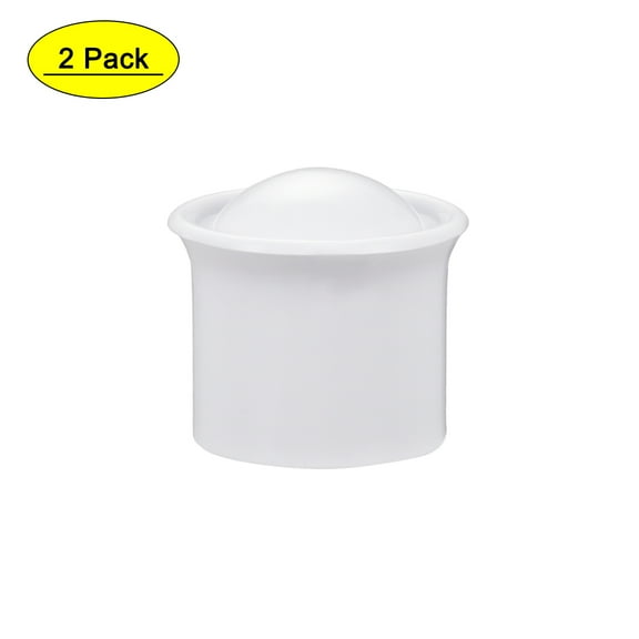 Curtain Rod Cap Plastic for 28mm Dia Rod White 2 Pack