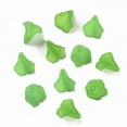 thumbnail image 4 of 100 pc Transparent Acrylic Bead Caps Trumpet Flower Beads Frosted Flower Dark Sea Green 18x18x17mm Hole: 1.5mm, 4 of 8