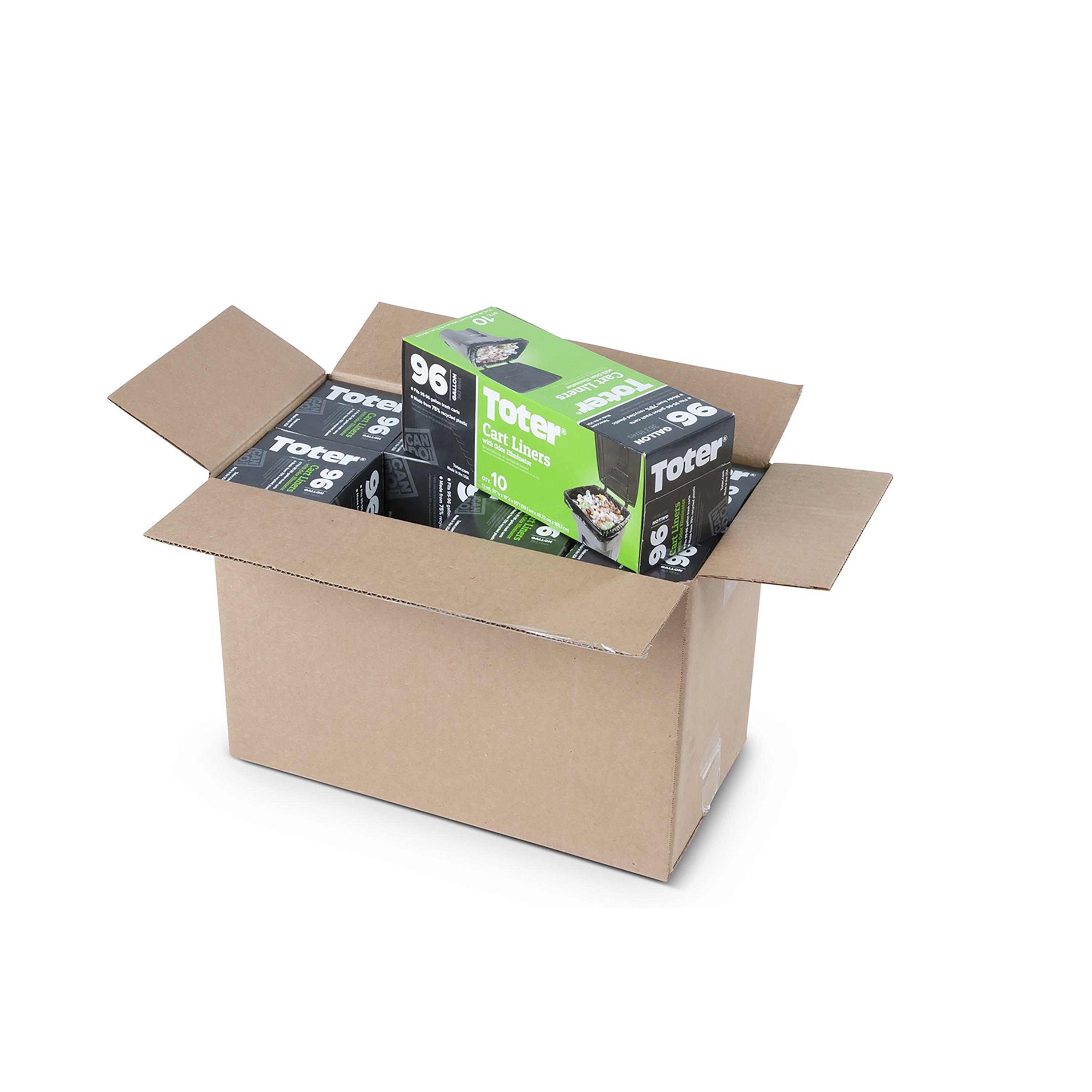 Toter 96 Gallon Outdoor Trash Can Cart Liners, 80 Count