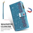 thumbnail image 2 of Dteck Galaxy S21 Ultra Wallet Case, Bling Sparkle Glitter PU Leather Magnetic Flip Case with Credit Card Slots/Hand Strap for Samsung Galaxy S21 Ultra, Light Blue, 2 of 5