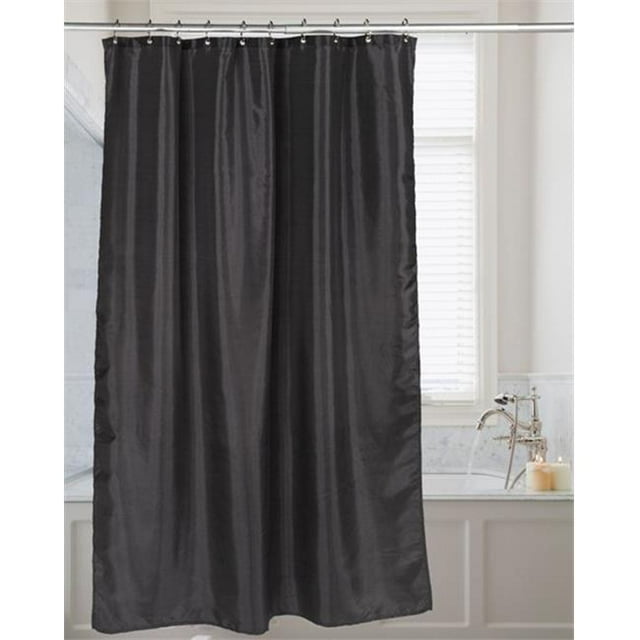 FSC15-FS-16 72 x 72 Po Rideau de Douche en Faux Soie Brillant&44; Noir