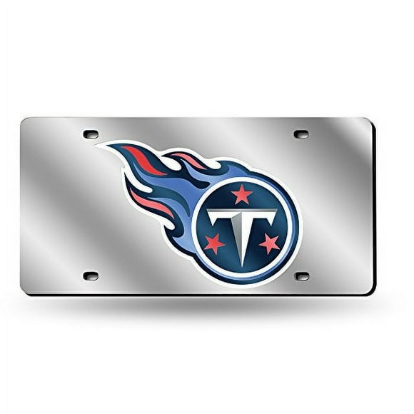 Rico Industries NFL Tennessee Titans Placa de matrícula de metal grabado con láser, plateada, 6 x 12"
