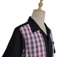 thumbnail image 5 of Men's Shirts Black Contrast Plaid Casual Shirts, 5 of 5