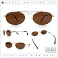 thumbnail image 2 of Retro Top Double Bridge Hustler Oval Metal Rim Sunglasses Gold - Brown, 2 of 8